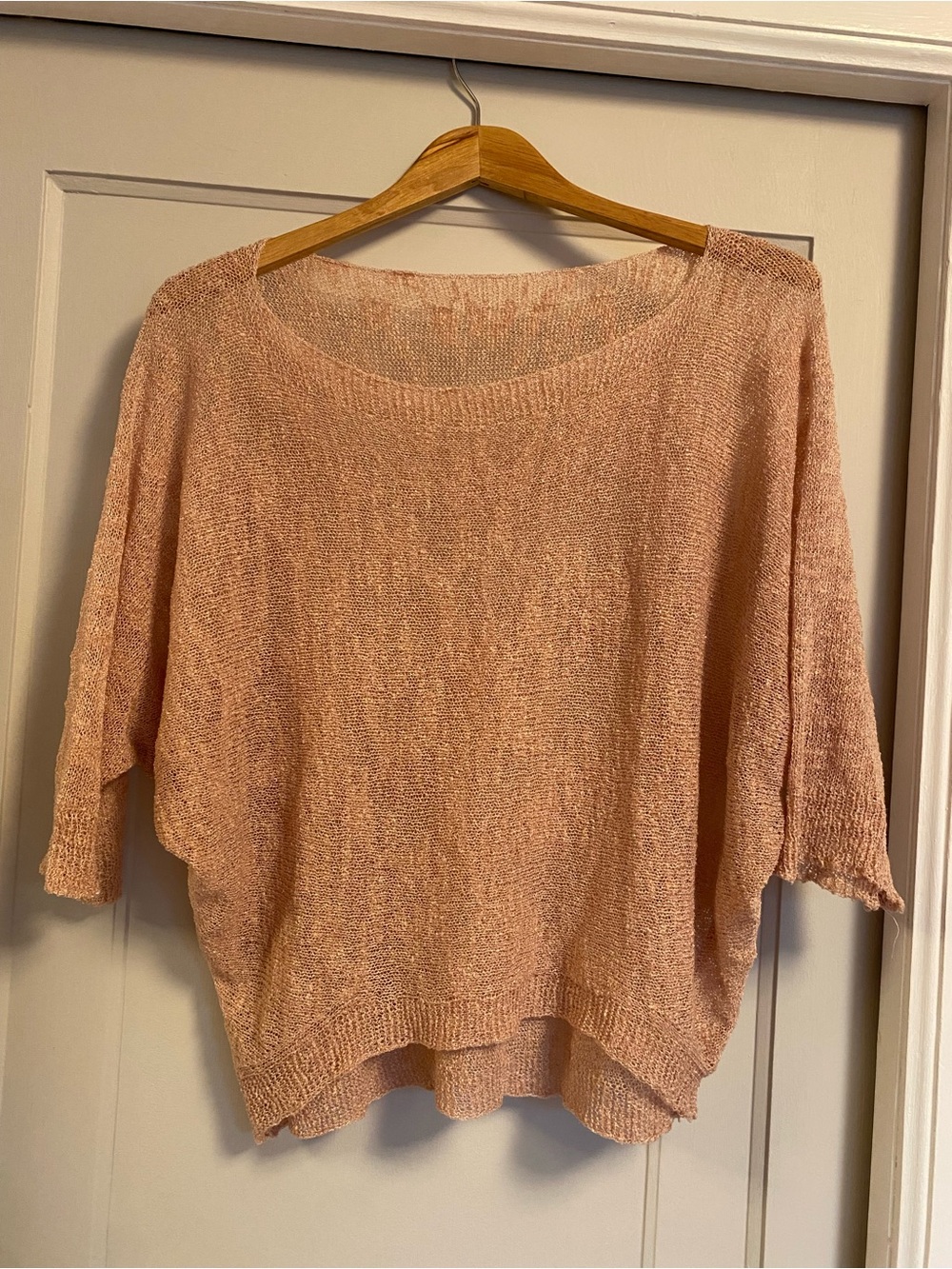 Light Pink Women’s Knit Sweater Off the Shoulder Shrug Softgirl Cleangirl Ballet